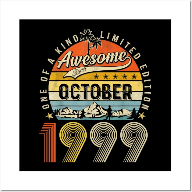 Awesome Since October 1999 Vintage 24th Birthday Wall Art by Benko Clarence